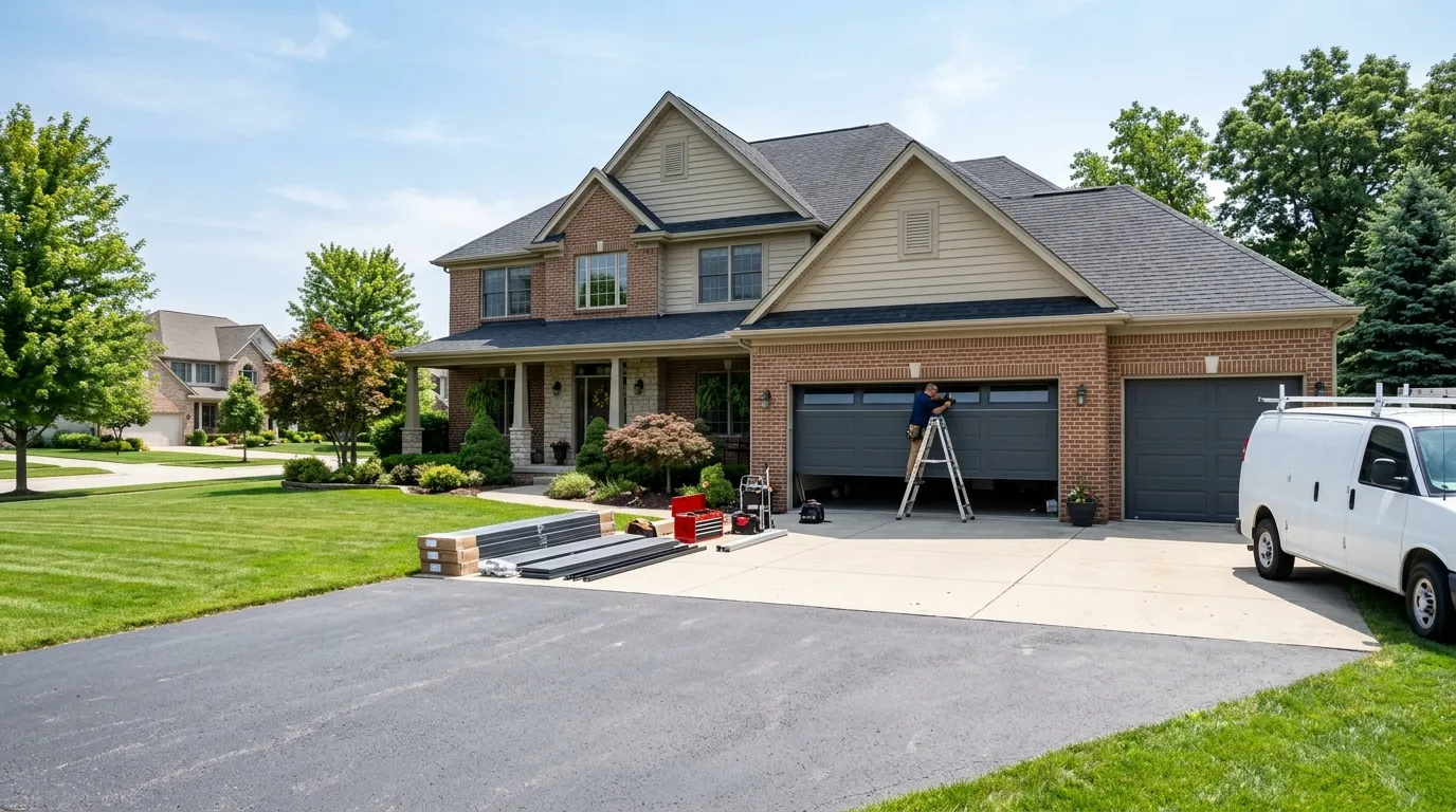 Sectional steel garage door